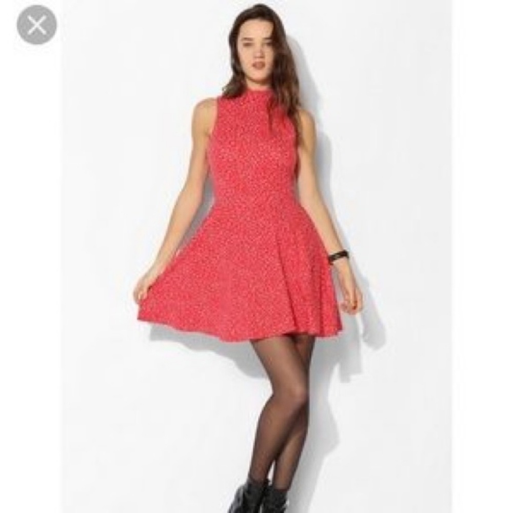 Kimchi blue red heart cut out short dress.